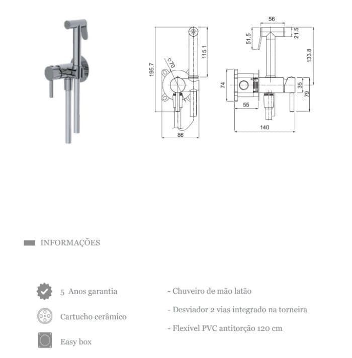 Ducha higiénica termoestática Tube - Imagen 6