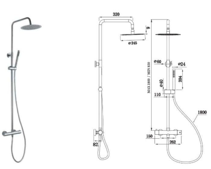 Ducha termoestática Tube - Imagen 6